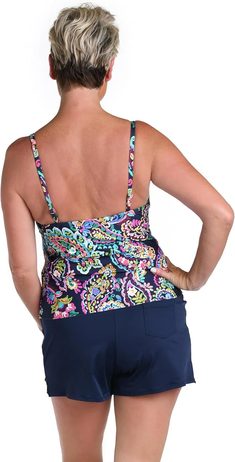 2-Tiered Ruffle Tankini Swimsuit Top