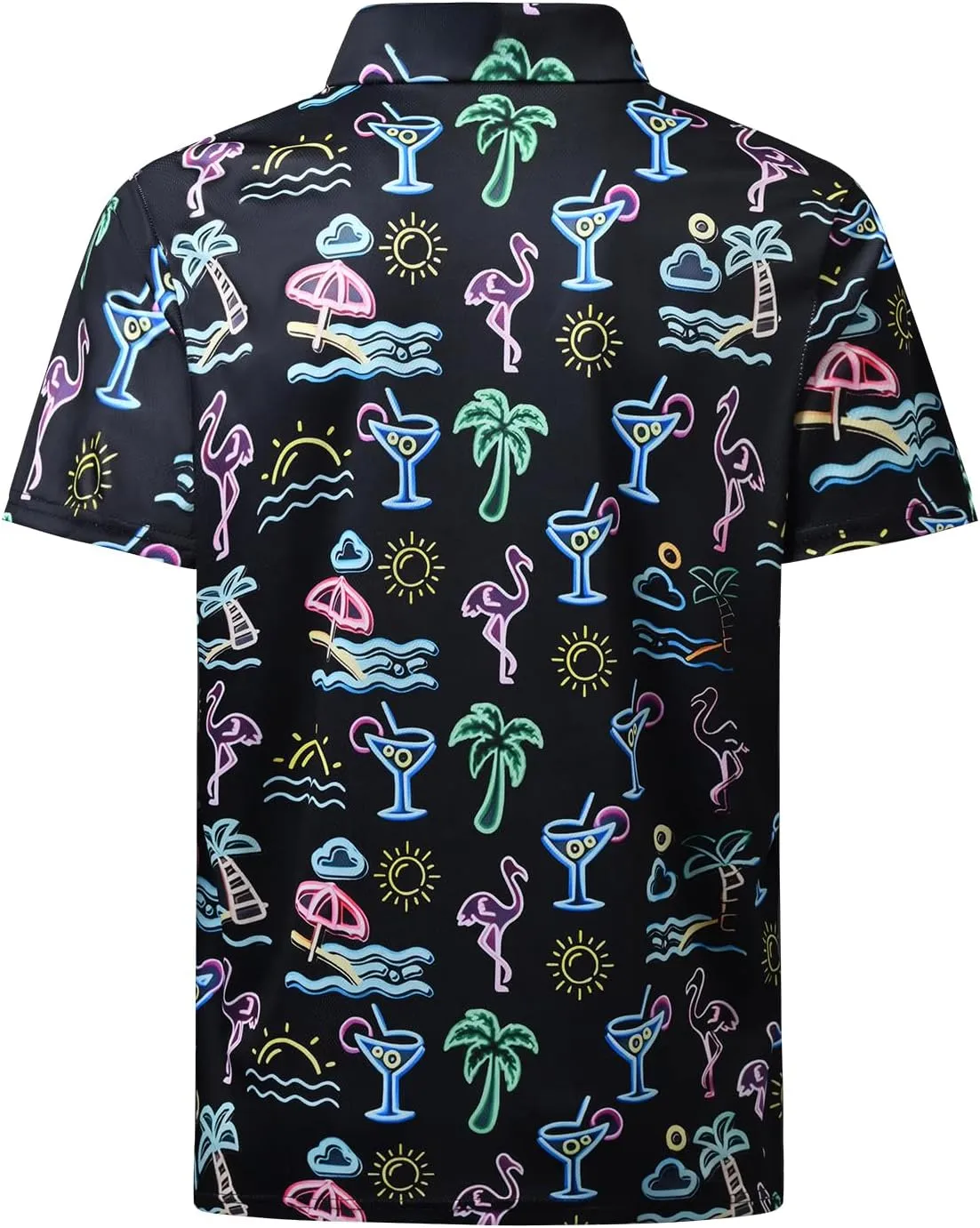 70s Outfits for Men Golf Polo Shirts Short Sleeve Disco Retro Paisley Button Vintage Dry Fit Funny Clothes