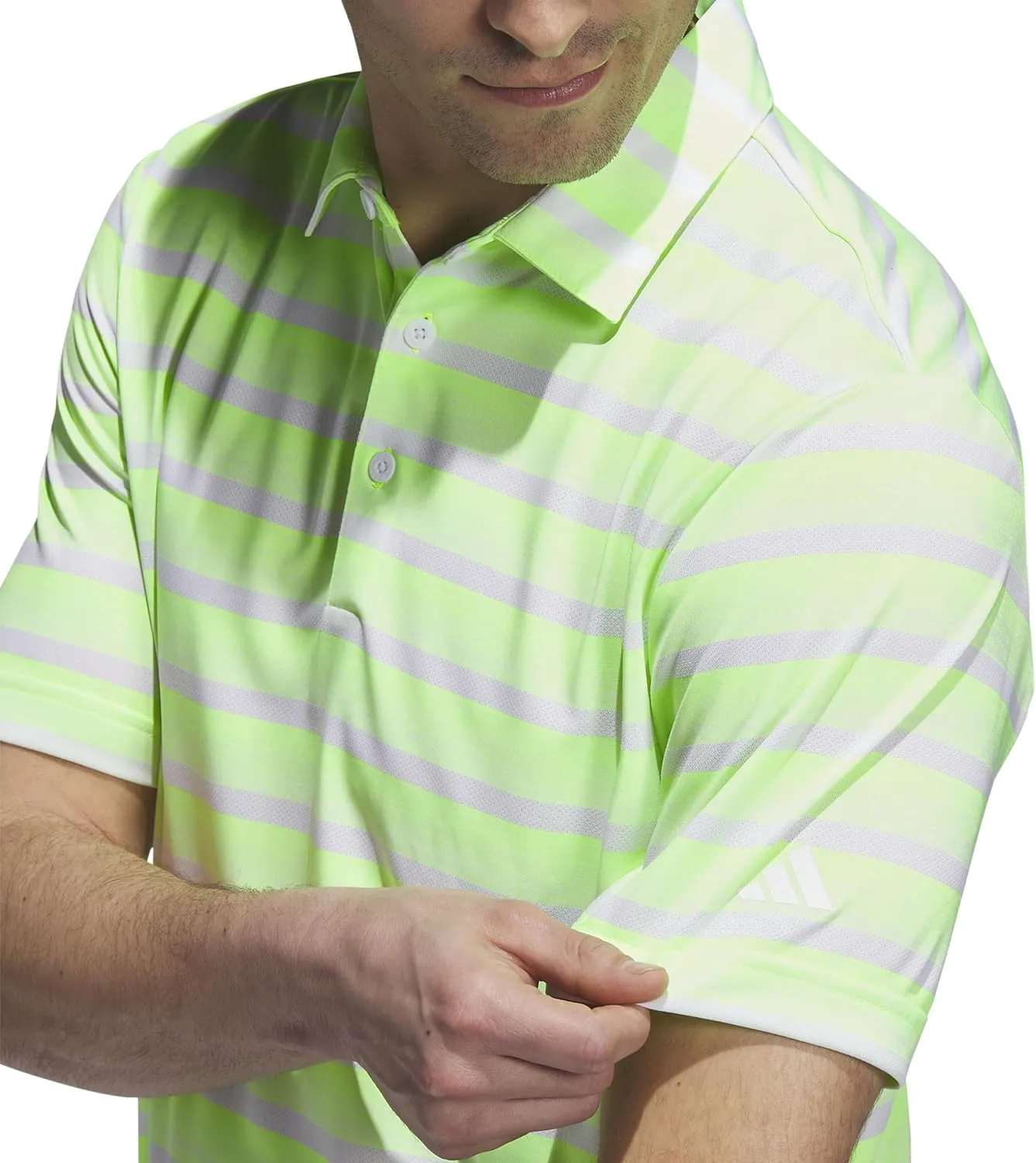 adidas Men's Two-Color Stripe Polo Shirt