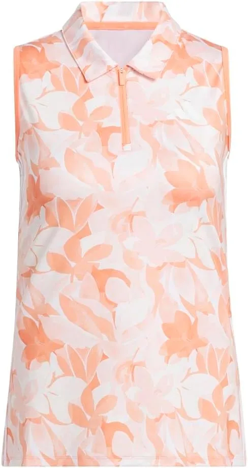 adidas Women's Floral Sleeveless Golf Polo Shirt