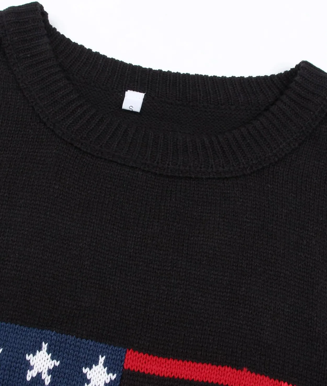 Alsol Lamesa Womens American Flag Cap Sleeve Sweater Vest Knit Lightweight Crew Neck Tank Top