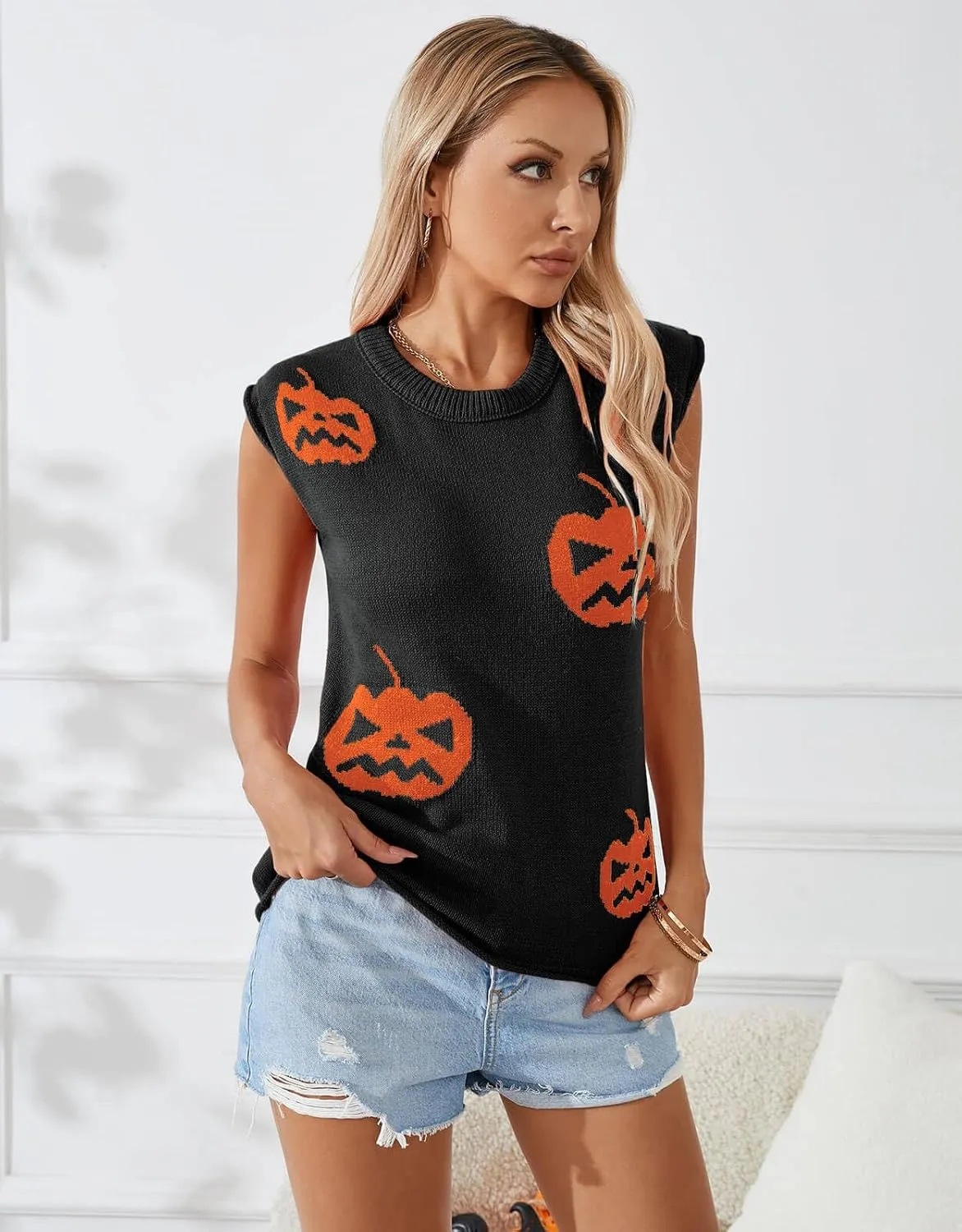 Alsol Lamesa Womens Cap Sleeve Sweater Vest Knit Lightweight Pullover Sweaters Crewneck Tank Tops