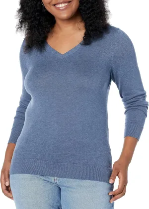 Amazon Essentials Women's Classic-Fit Lightweight Long-Sleeve V-Neck Sweater (Available in Plus Size)