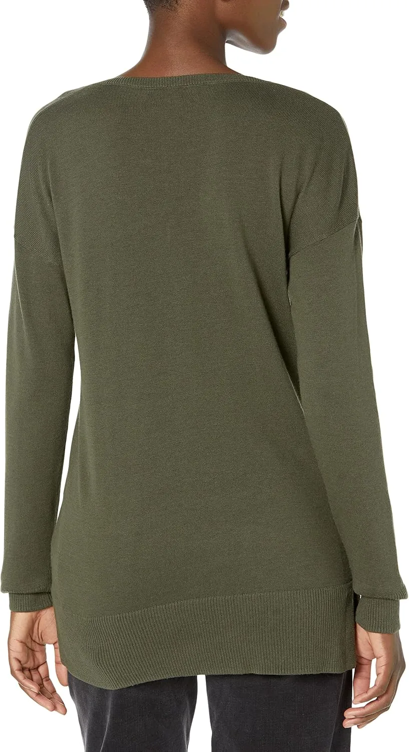 Amazon Essentials Women's Lightweight Long-Sleeve V-Neck Tunic Sweater (Available in Plus Size)