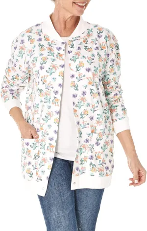 AmeriMark Women Fleece Snap Button Cardigan Sweatshirt Coat  Ladies Soft Lightweight Warm Long Sleeve Jacket with Pockets
