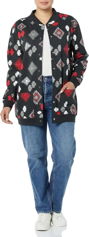 AmeriMark Women Fleece Snap Button Cardigan Sweatshirt Coat  Ladies Soft Lightweight Warm Long Sleeve Jacket with Pockets