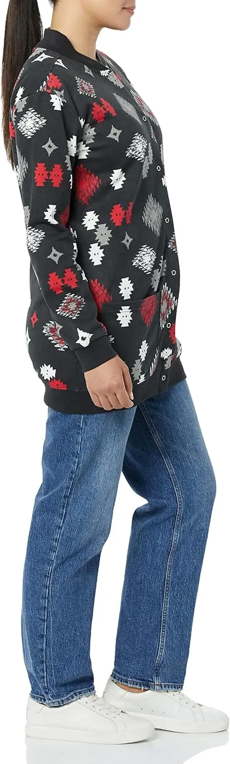 AmeriMark Women Fleece Snap Button Cardigan Sweatshirt Coat  Ladies Soft Lightweight Warm Long Sleeve Jacket with Pockets