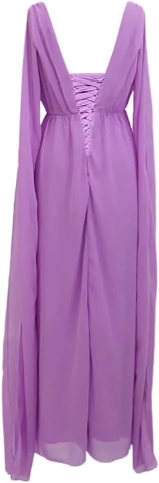 Asulla Women's Sexy Chiffon Prom Dress with Sleeves V Neck Formal Evening Gowns