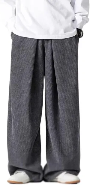 Autumn Men Corduroy Harem Pants Male Wide-Leg Casual Harajuku Loose Sweatpants Straight Pants Streetwear Trousers