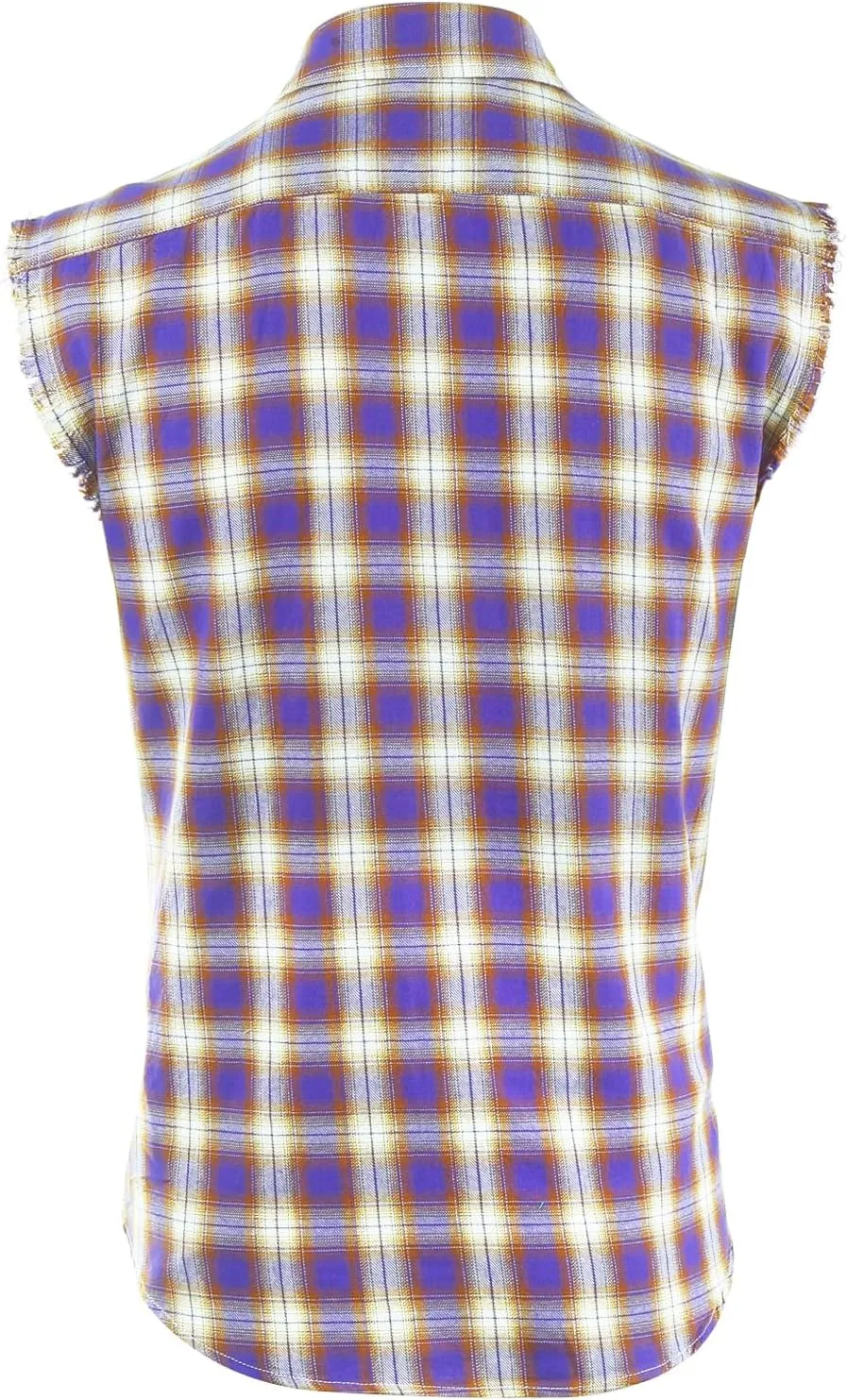 AVANZADA Men's Button Down Sleeveless Plaid Shirt Casual Flannel Plus Size Vest Western Shirts