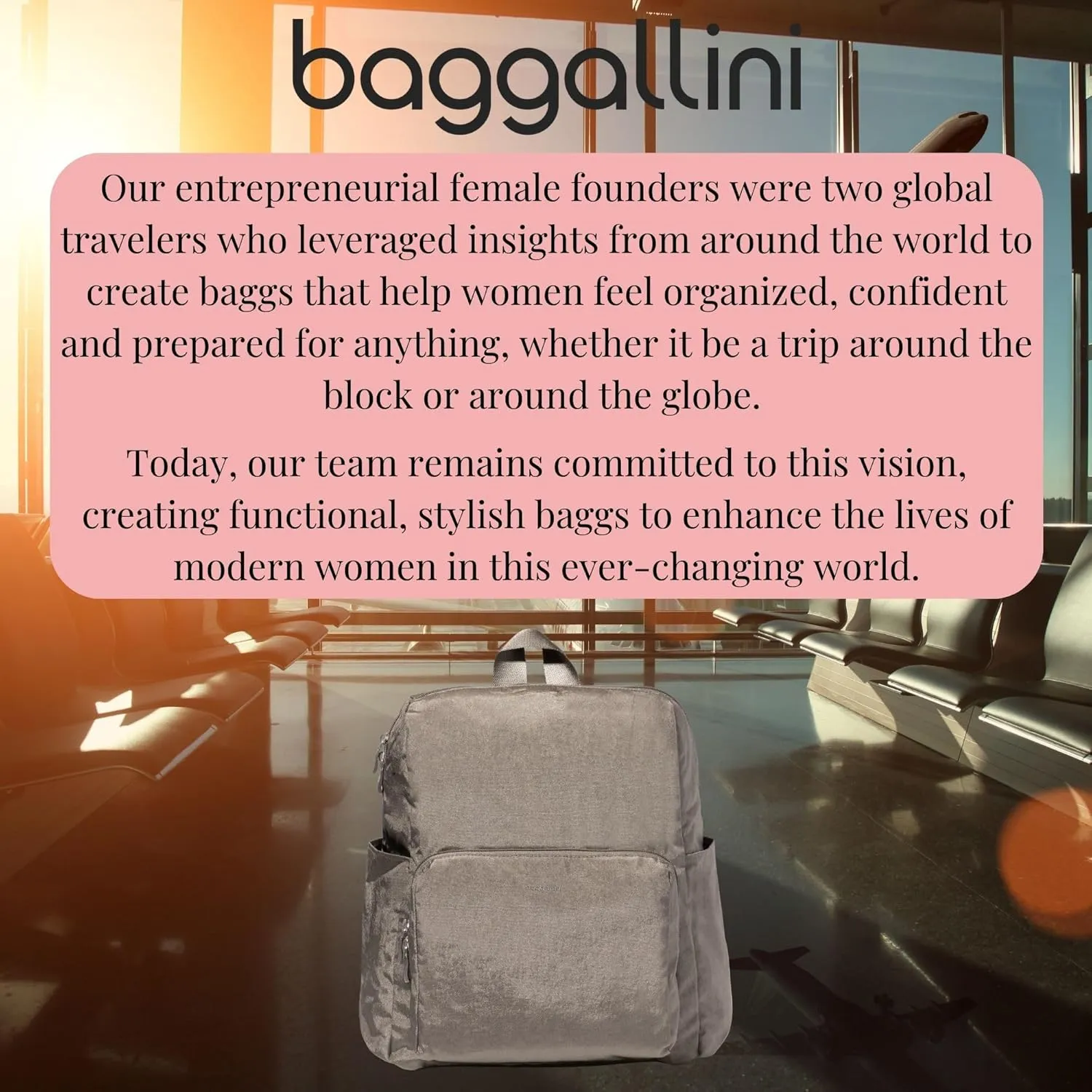 Baggallini Women's Carryall Packable Backpack, Sterling Shimmer