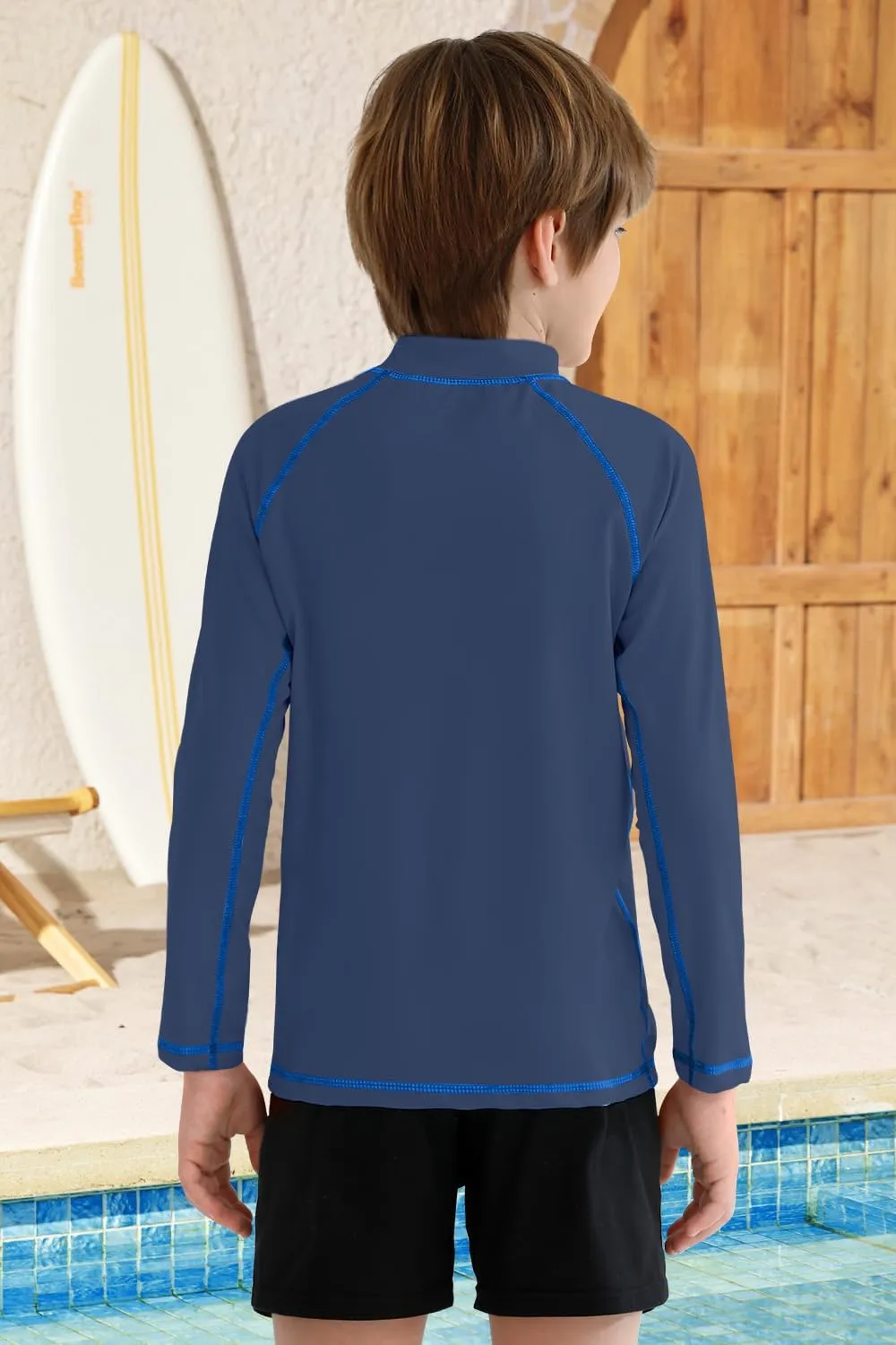 BesserBay Boys Sun Protection Long Sleeve Rash Guard Shirt UPF 50  Rashguard Swim Shir Surfing Shirt 4-14 Year