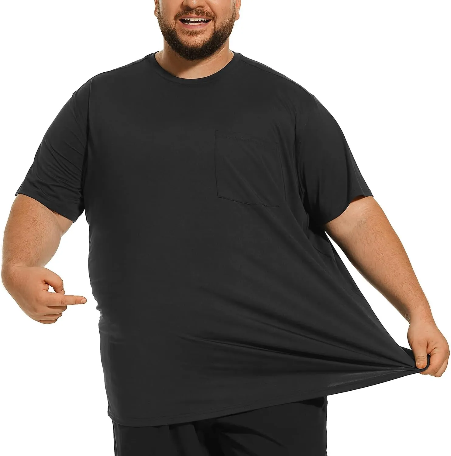 Big and Tall Mens T-Shirt UPF 50  Sun Protection Swim Shirt SPF Quick Dry 2XL-6XL