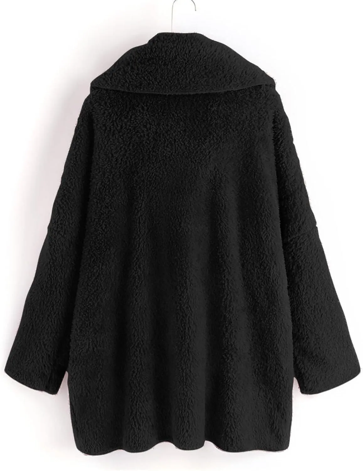 Binmer Oversized Sherpa Jacket for Women Fuzzy Fleece Cute Teddy Bear Print Coat Zip Long Sleeve Hooded Outwear with Pocket