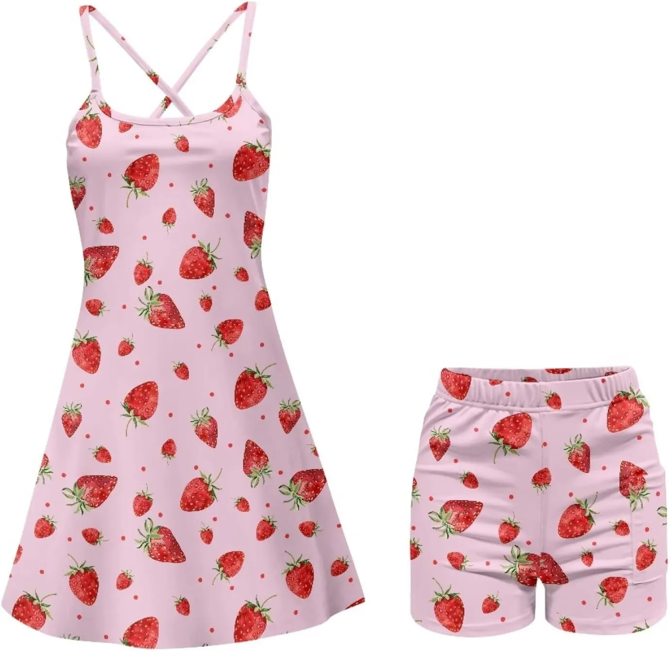 Biyejit Womens Tennis Dress, Workout Dress with Shorts Pockets Sleeveless Golf Athletic Dresses Quick Dry Pickleball Outfits