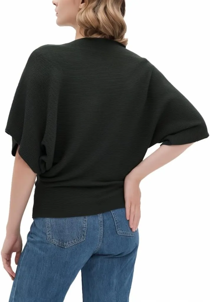 Boat Neck Short Batwing Sleeve Pullover Knit Sweaters Off Shoulder Cute Tops for Women