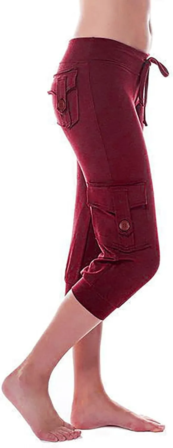 Capri Pants for Women 2024 Capri Leggings Lightweight Summer Casual High Wasit Stretch Pants Cropped Trousers