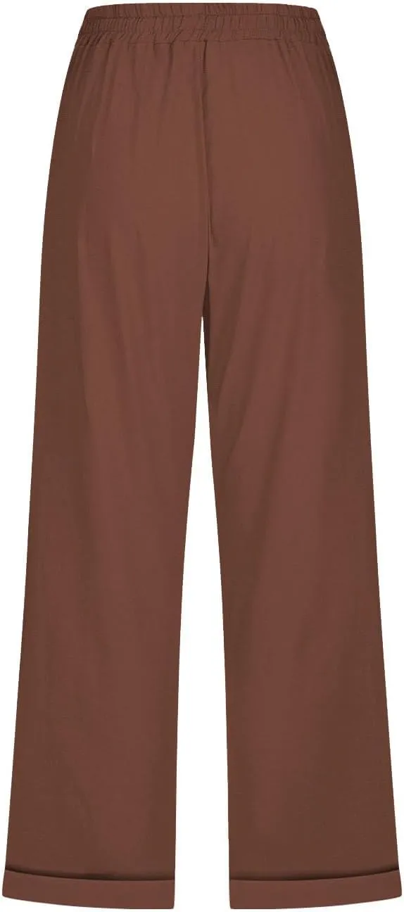 Capri Pants for Women 2025 Summer Linen Wide Leg Pants Casual Lightweight Capri Lounge Short with Pockets