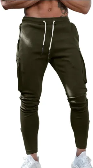 Cargo Pants for Men Big and Tall Winter Sweatpants for Mens Thick Warm Jogger Pants Cinch Bottom Running Joggers Soft