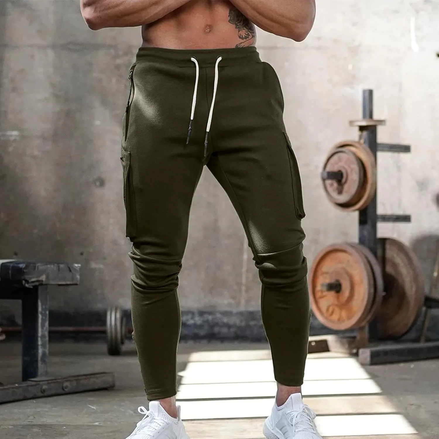 Cargo Pants for Men Big and Tall Winter Sweatpants for Mens Thick Warm Jogger Pants Cinch Bottom Running Joggers Soft