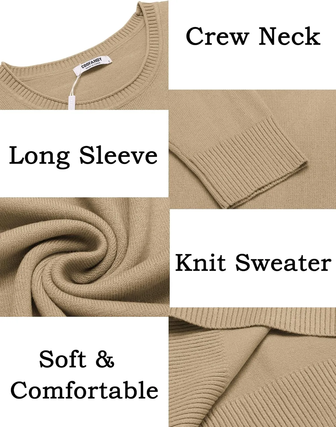 COOFANDY Mens Crewneck Sweater Pullover Knit Sweater Lightweight Sweaters with Ribbing Edge