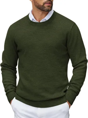 COOFANDY Mens Crewneck Sweater Pullover Knit Sweater Lightweight Sweaters with Ribbing Edge