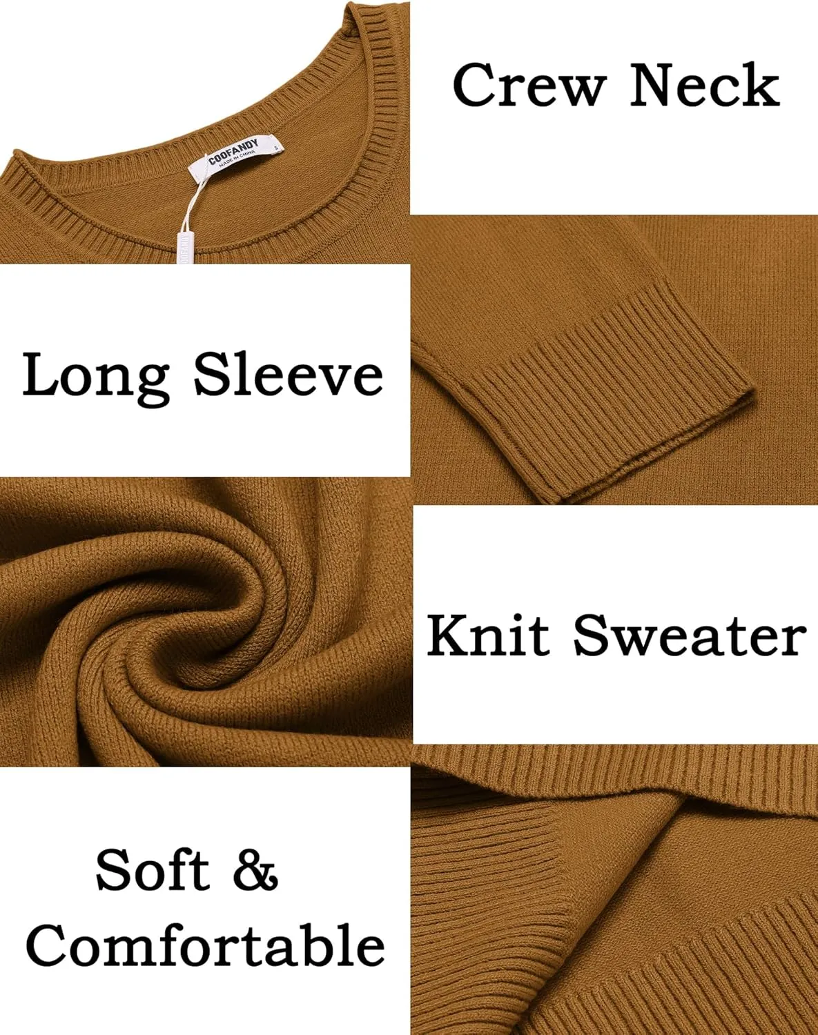 COOFANDY Mens Crewneck Sweater Pullover Knit Sweater Lightweight Sweaters with Ribbing Edge