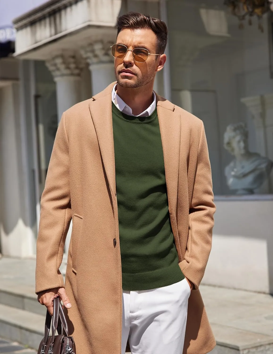 COOFANDY Mens Crewneck Sweater Pullover Knit Sweater Lightweight Sweaters with Ribbing Edge