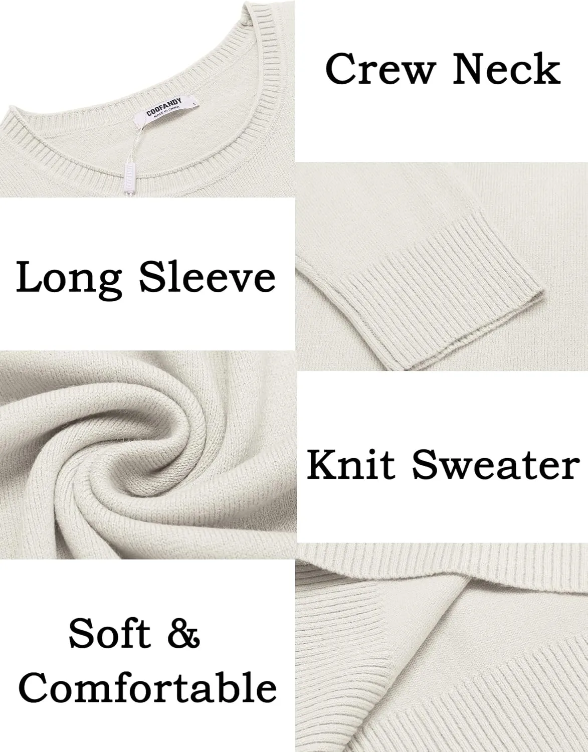 COOFANDY Mens Crewneck Sweater Pullover Knit Sweater Lightweight Sweaters with Ribbing Edge