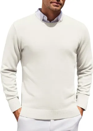 COOFANDY Mens Crewneck Sweater Pullover Knit Sweater Lightweight Sweaters with Ribbing Edge