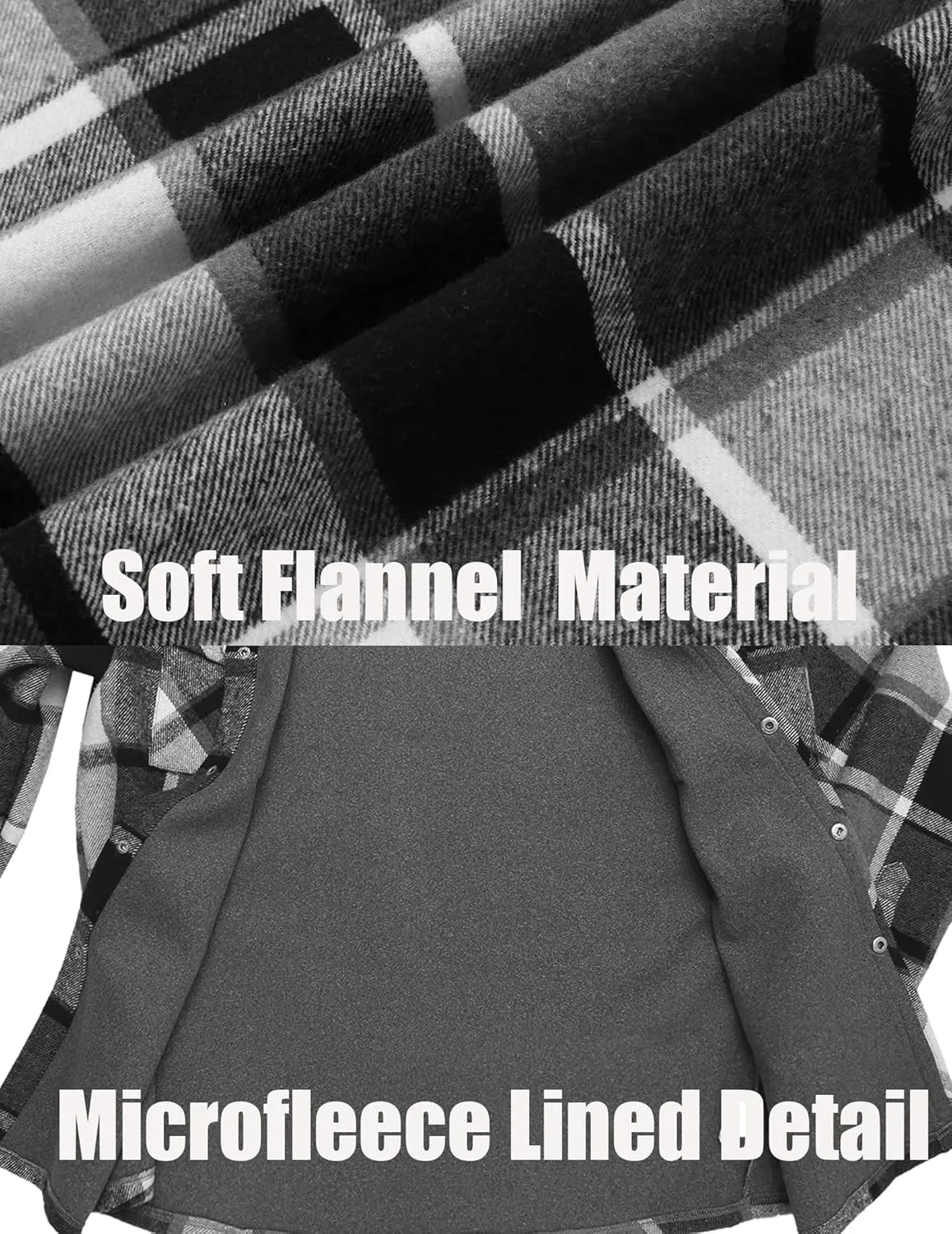 COOFANDY Mens Flannel Shirt Jacket Casual Button Down Plaid Shirt Jackets Warm Lined Sherpa Shacket with Pockets