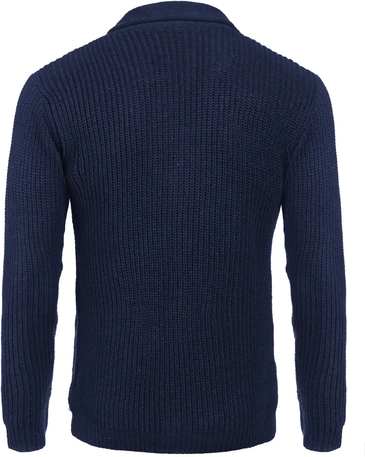 COOFANDY Men's Shawl Collar Cardigan Sweater Slim Fit Cable Knit Button up Sweater with Pockets