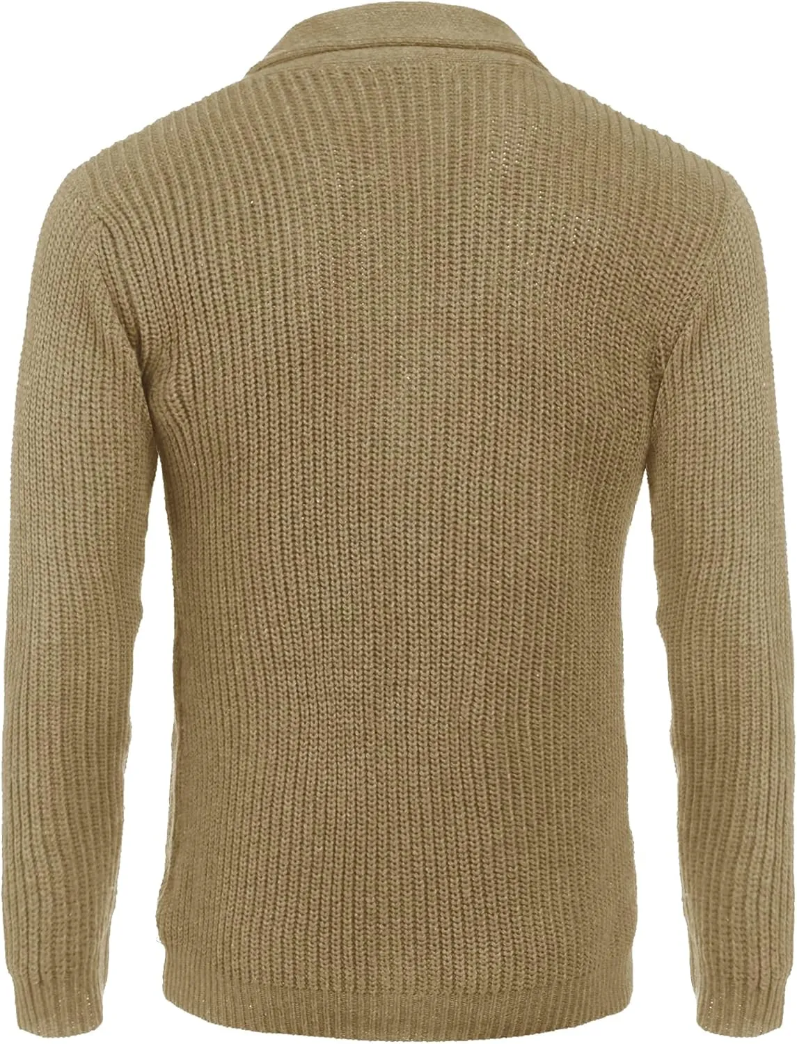 COOFANDY Men's Shawl Collar Cardigan Sweater Slim Fit Cable Knit Button up Sweater with Pockets