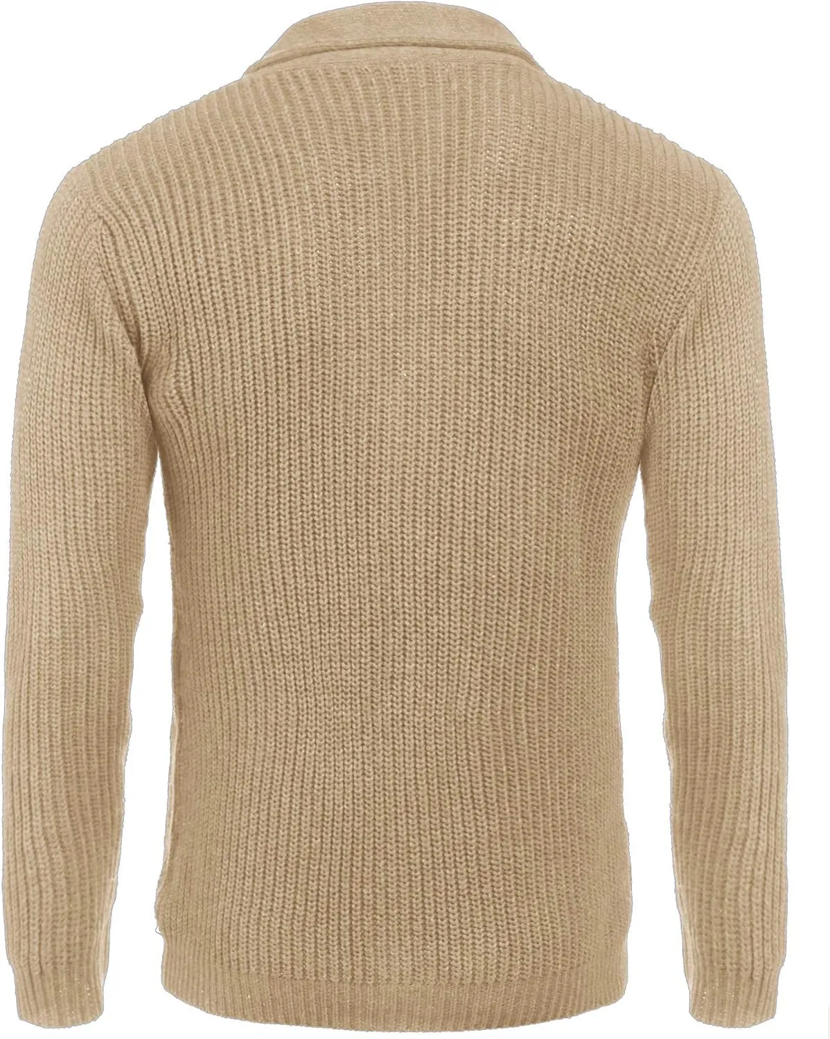 COOFANDY Men's Shawl Collar Cardigan Sweater Slim Fit Cable Knit Button up Sweater with Pockets