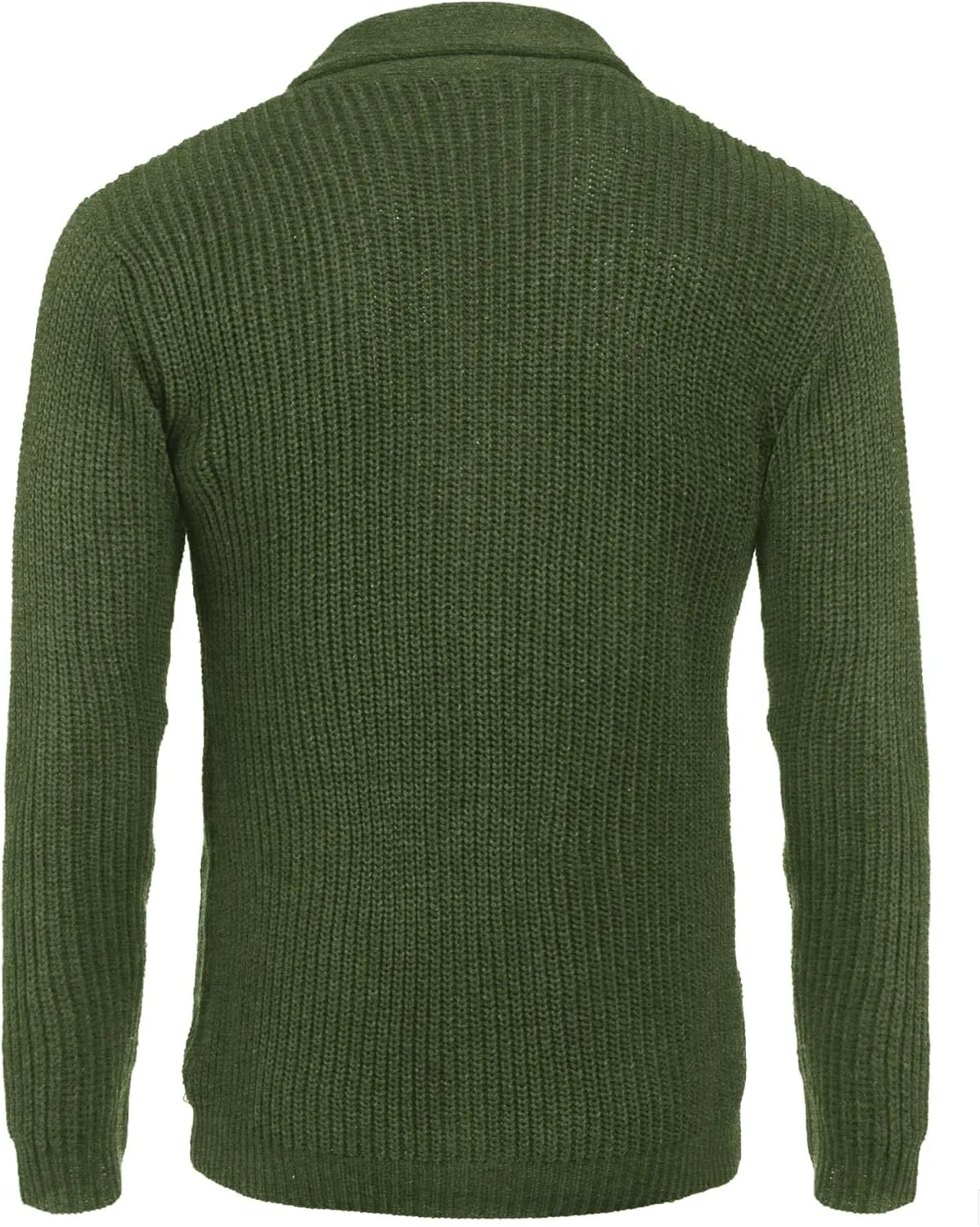 COOFANDY Men's Shawl Collar Cardigan Sweater Slim Fit Cable Knit Button up Sweater with Pockets