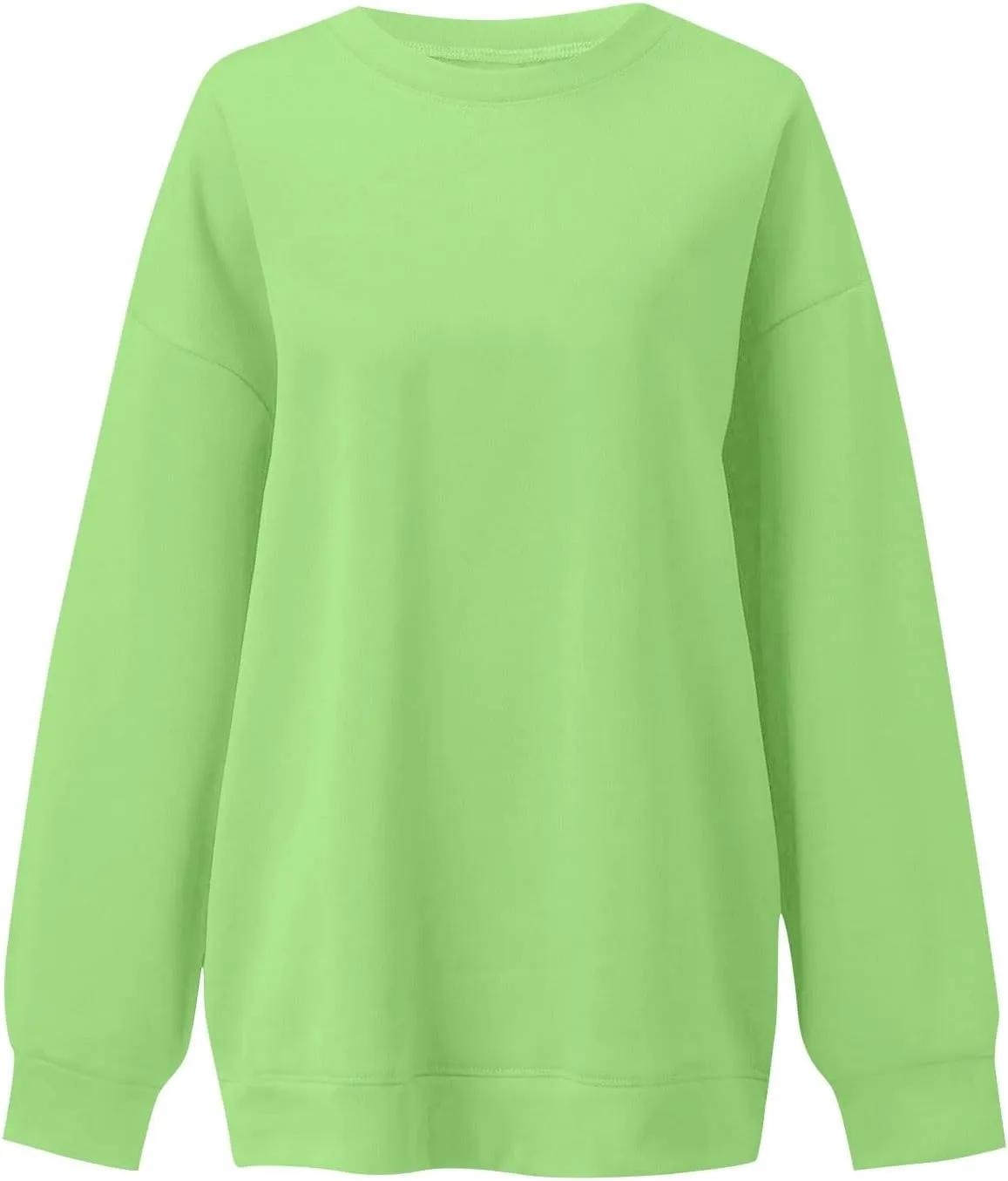 Crew Neck Sweatshirts Women Long Sleeve Fleece Oversized Sweatshirt Soft Lightweight Pullover Tops Trendy Winter Coat