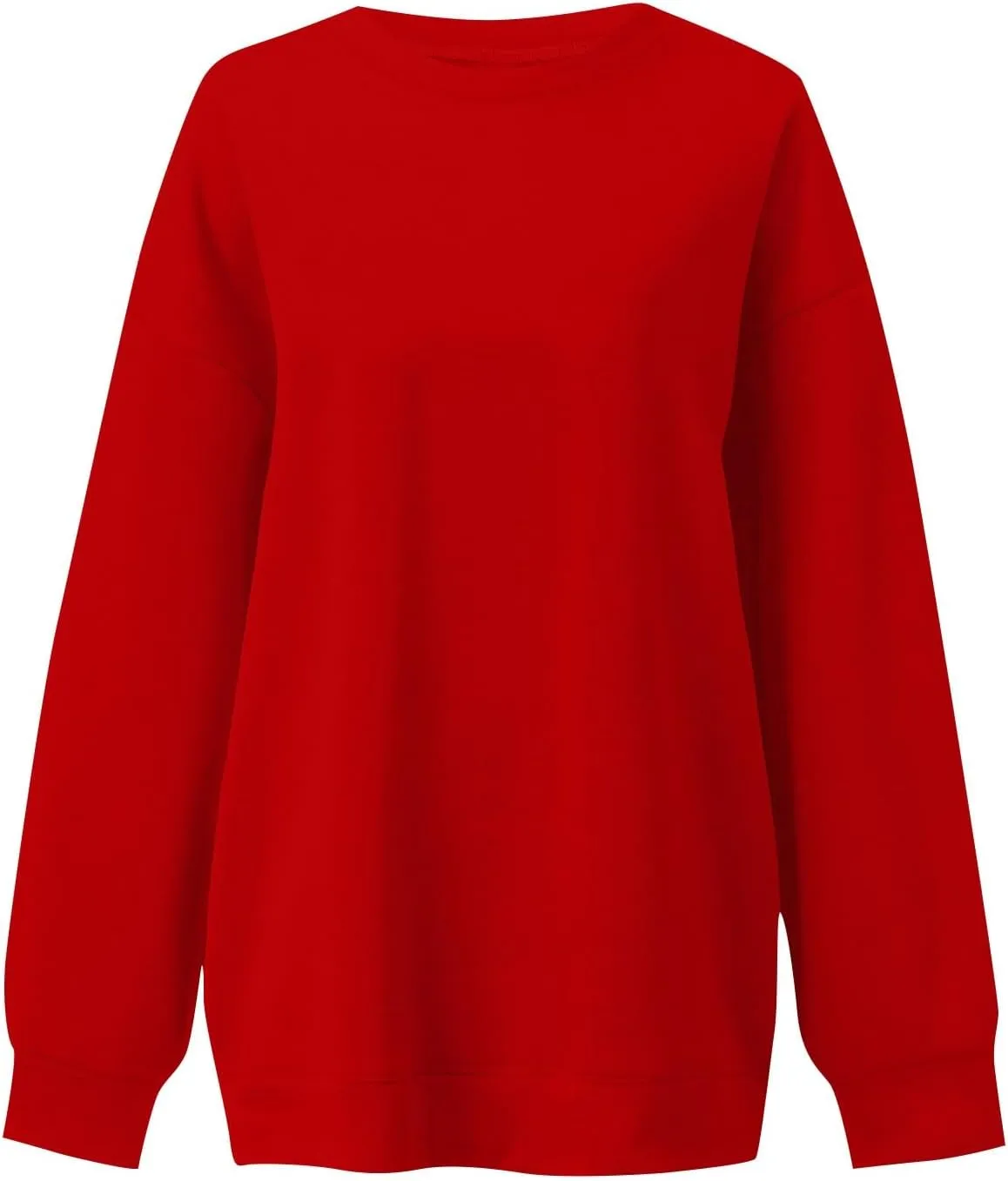 Crew Neck Sweatshirts Women Long Sleeve Fleece Oversized Sweatshirt Soft Lightweight Pullover Tops Trendy Winter Coat