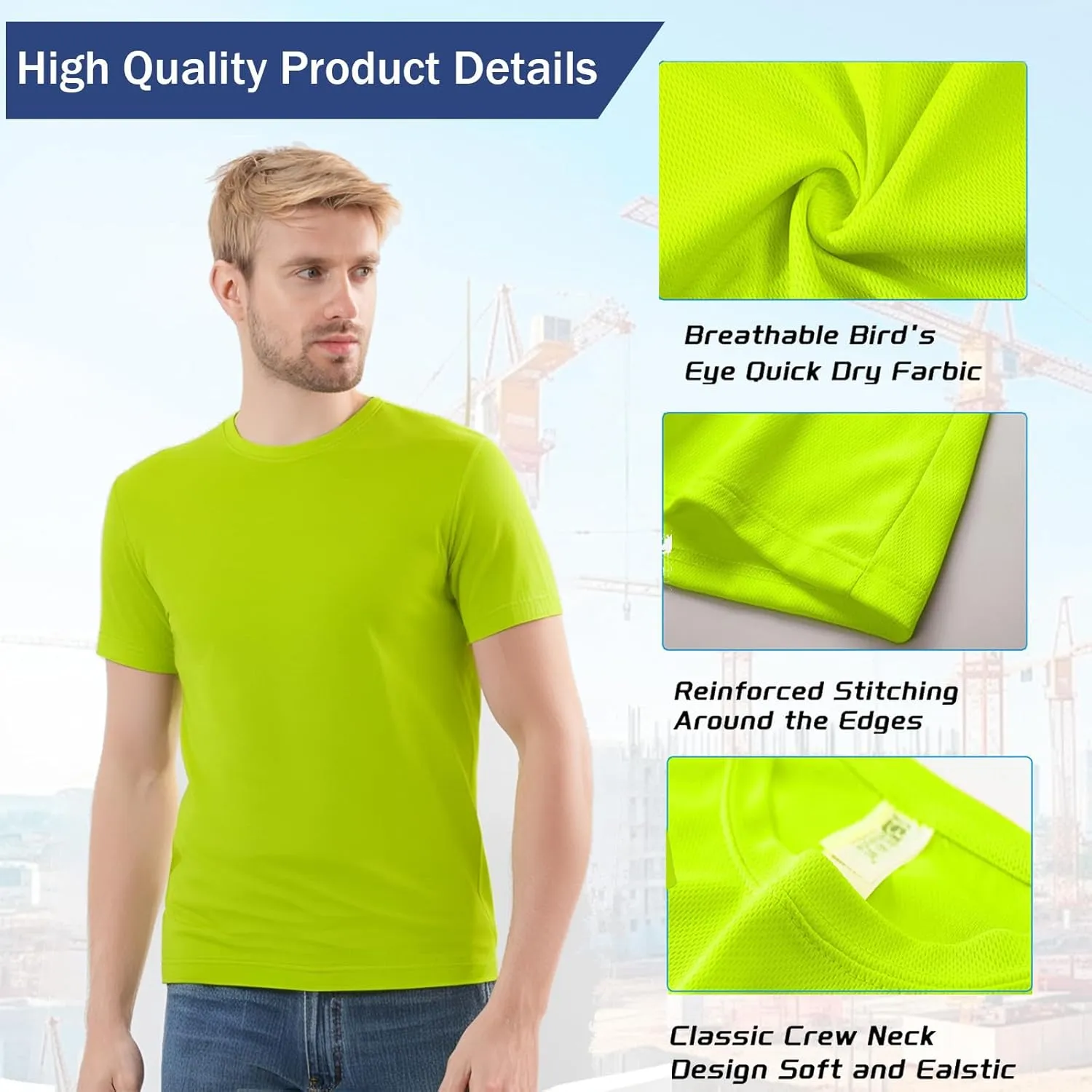Custom Shirt for Men, Quick Dry Bird's-Eye Knit Polyester, Design Your Own Shirts, Customized T-Shirt Front & Back