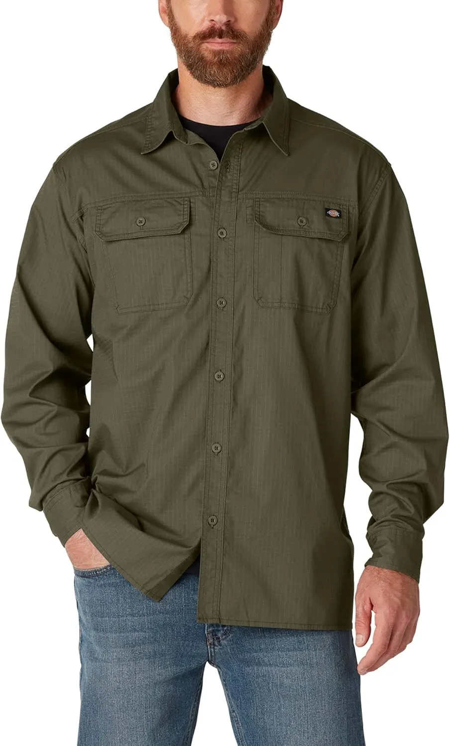 Dickies Men's Flex Denim Long Sleeve Shirt