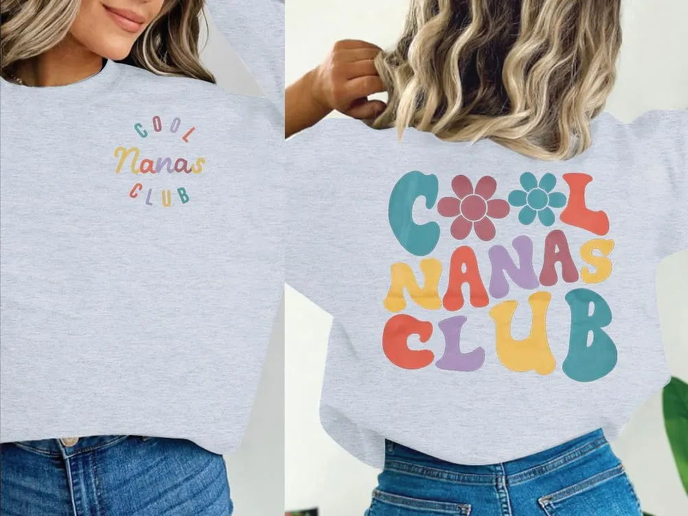 EGELEXY Grandma Sweatshirt Cool Nana Shirt Women Nana Club Shirts Blessed Nana Pullover Shirt Nana Long Sleeve Tops