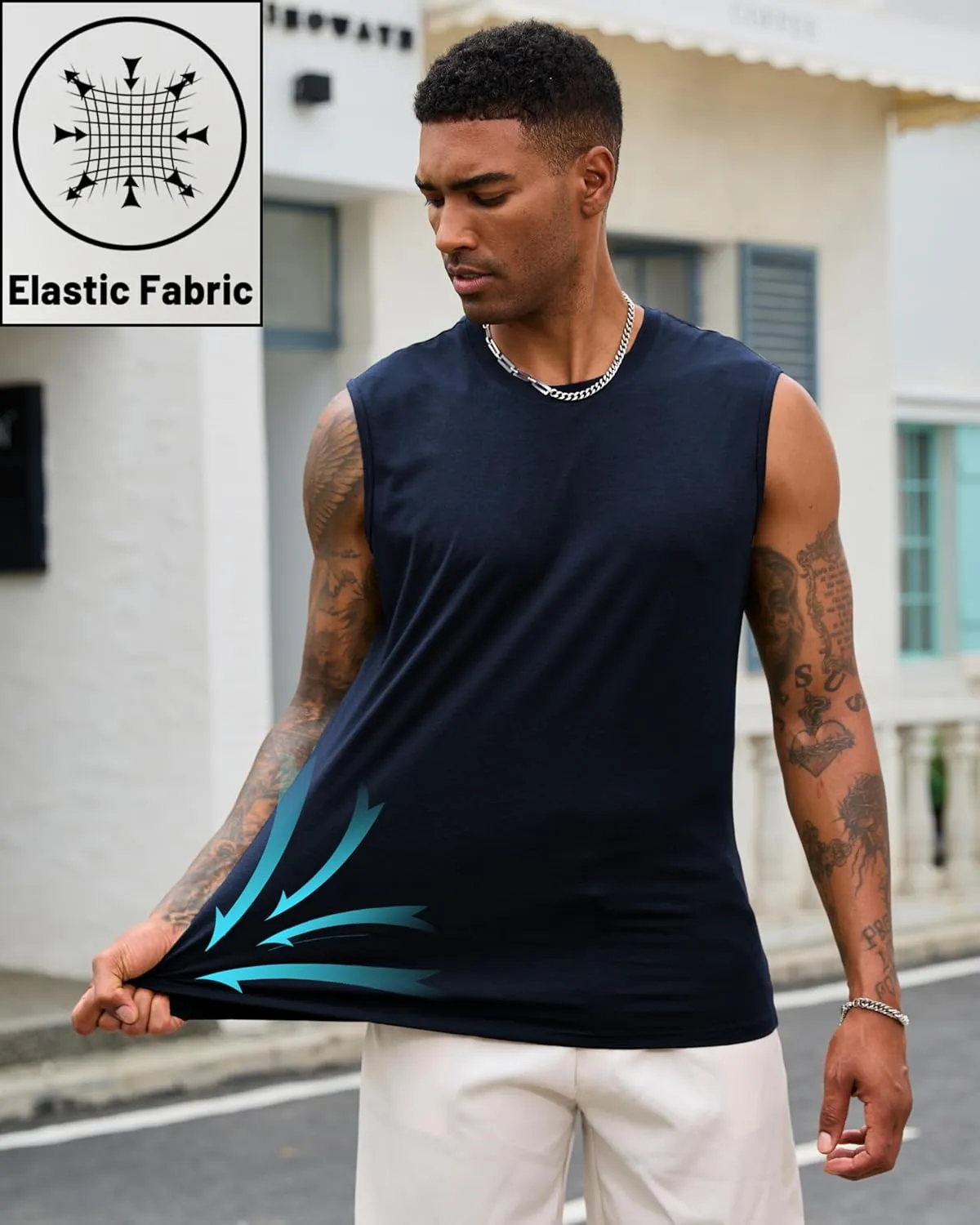 EKLENTSON Men's Tank Tops UPF 50  Sleeveless Shirt Lightweight Cooling Muscle Tee Sun Protection Quick Dry Workout Shirt