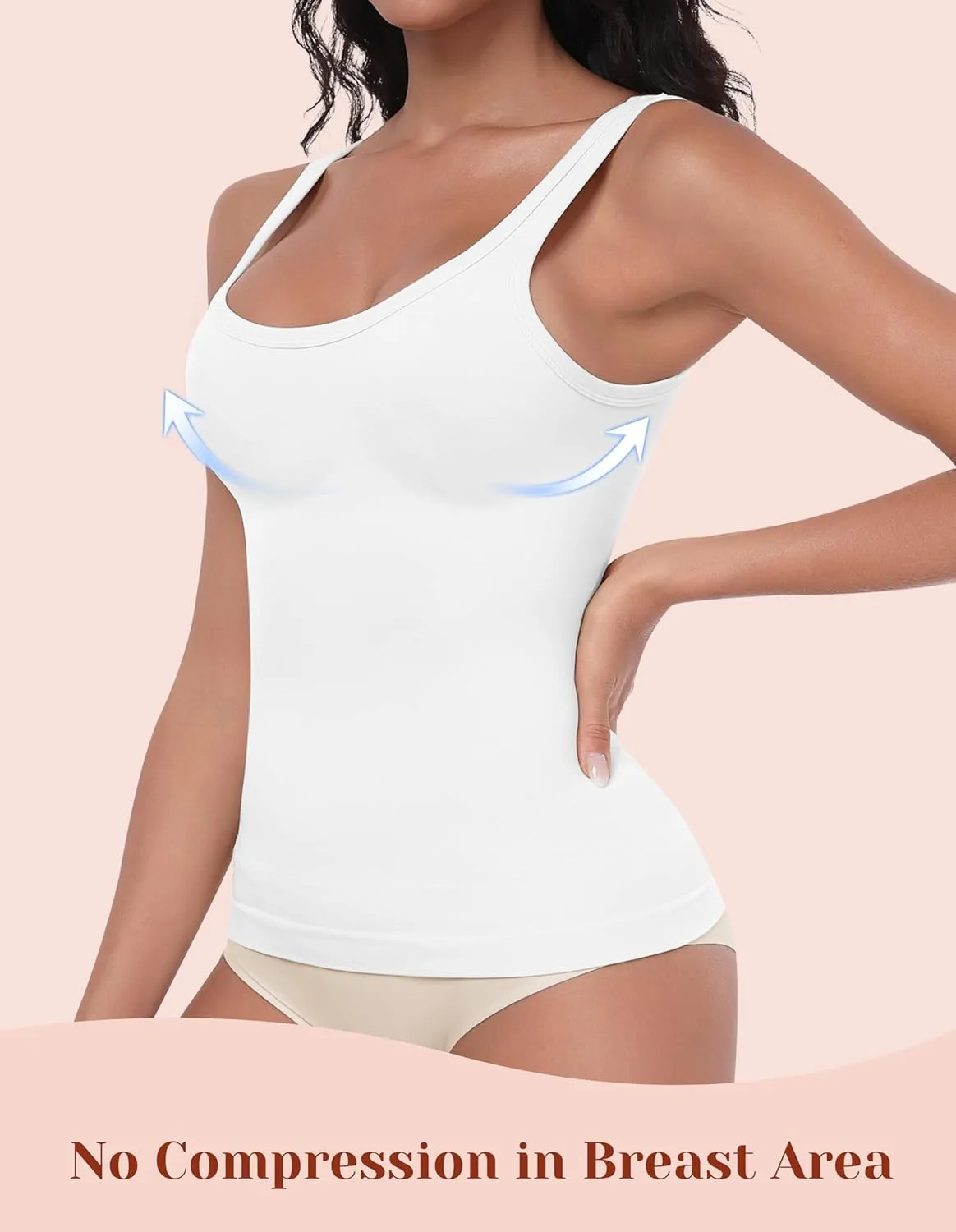 EUYZOU Womens Shapewear Tummy Control Tank Top Scoop Neck Seamless Compression Tanks for Women Body Shaper Camisole Top