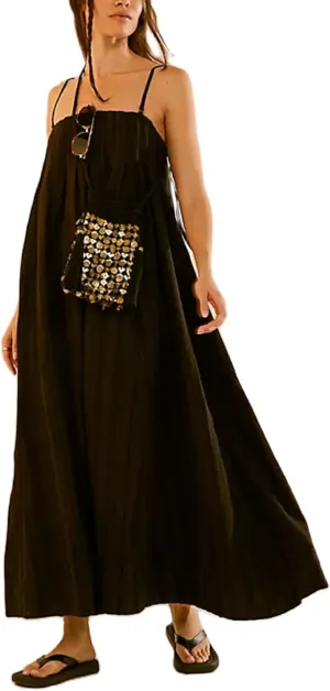 Faretumiya Women Spaghetti Strap Maxi Dress Graffiti Print Flowy Long Dresses Y2K Summer Vacation Cami Sundress