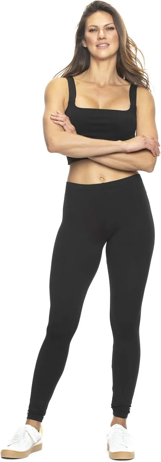 Felina Velvety Super Soft Lightweight Leggings 2-Pack - for Women - Yoga Pants, Workout Clothes