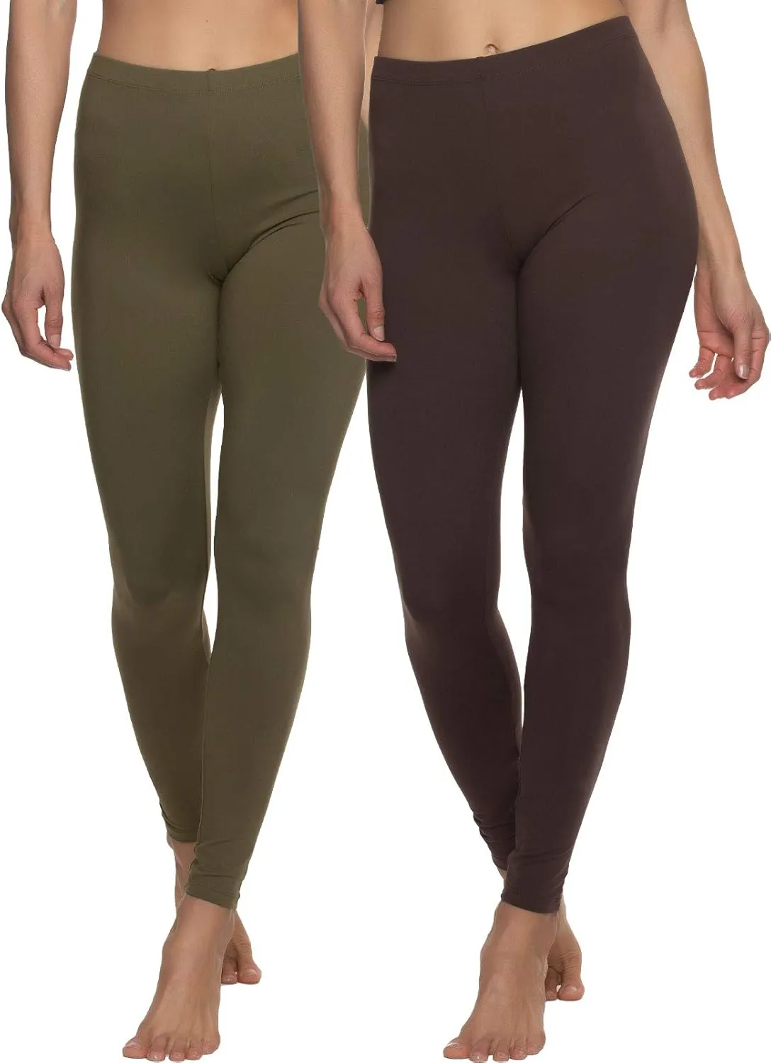 Felina Velvety Super Soft Lightweight Leggings 2-Pack - for Women - Yoga Pants, Workout Clothes