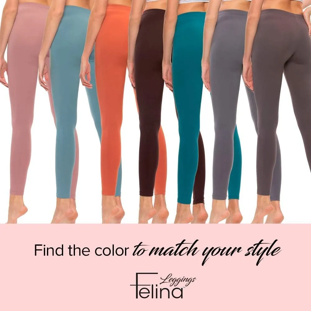 Felina Velvety Super Soft Lightweight Leggings 2-Pack - for Women - Yoga Pants, Workout Clothes