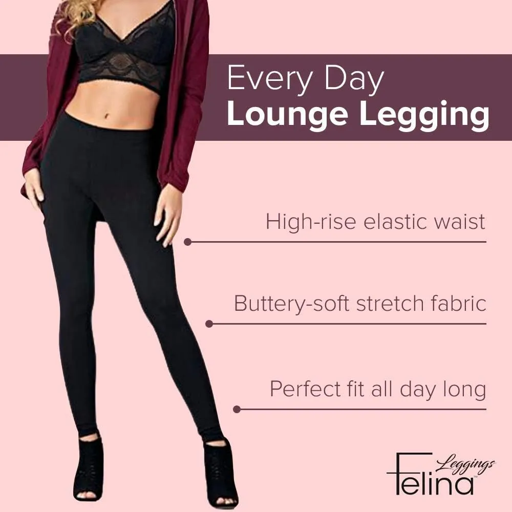 Felina Velvety Super Soft Lightweight Leggings 2-Pack - for Women - Yoga Pants, Workout Clothes