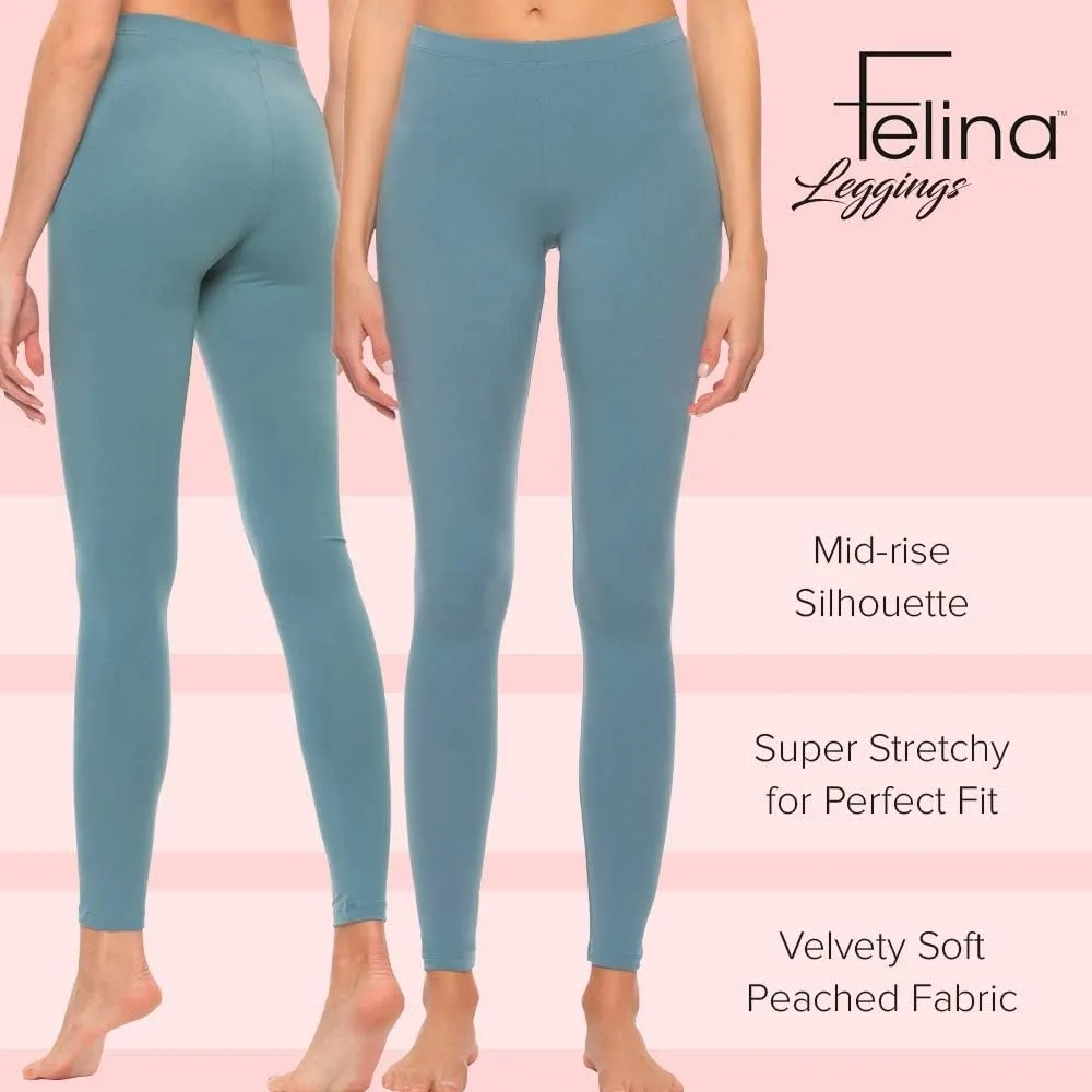 Felina Velvety Super Soft Lightweight Leggings 2-Pack - for Women - Yoga Pants, Workout Clothes