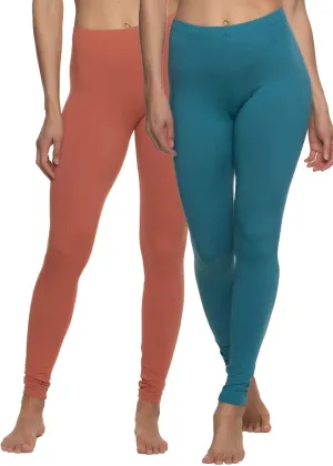Felina Velvety Super Soft Lightweight Leggings 2-Pack - for Women - Yoga Pants, Workout Clothes
