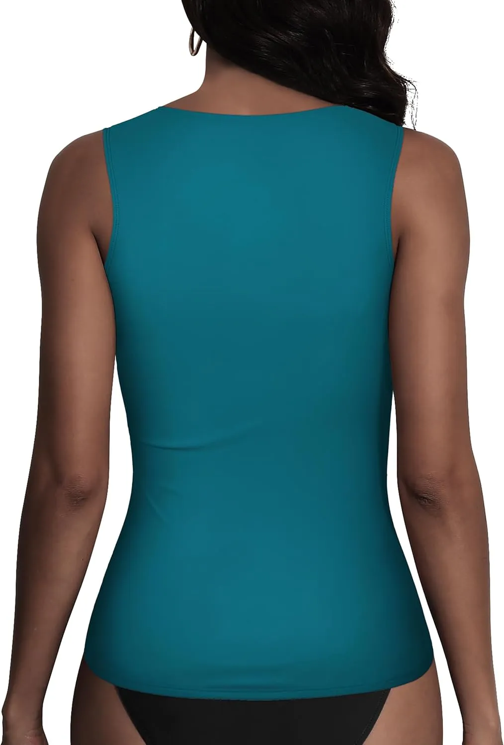 Firpearl Women's High Neck Underwire Tankini Tops Tummy Control Bathing Suit Top Modest Swim Tank Top Only